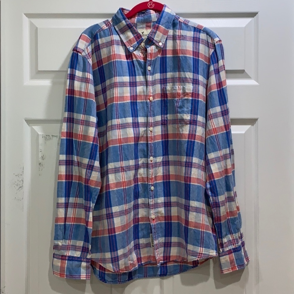 American Eagle Seriously Soft Plaid Shirt M